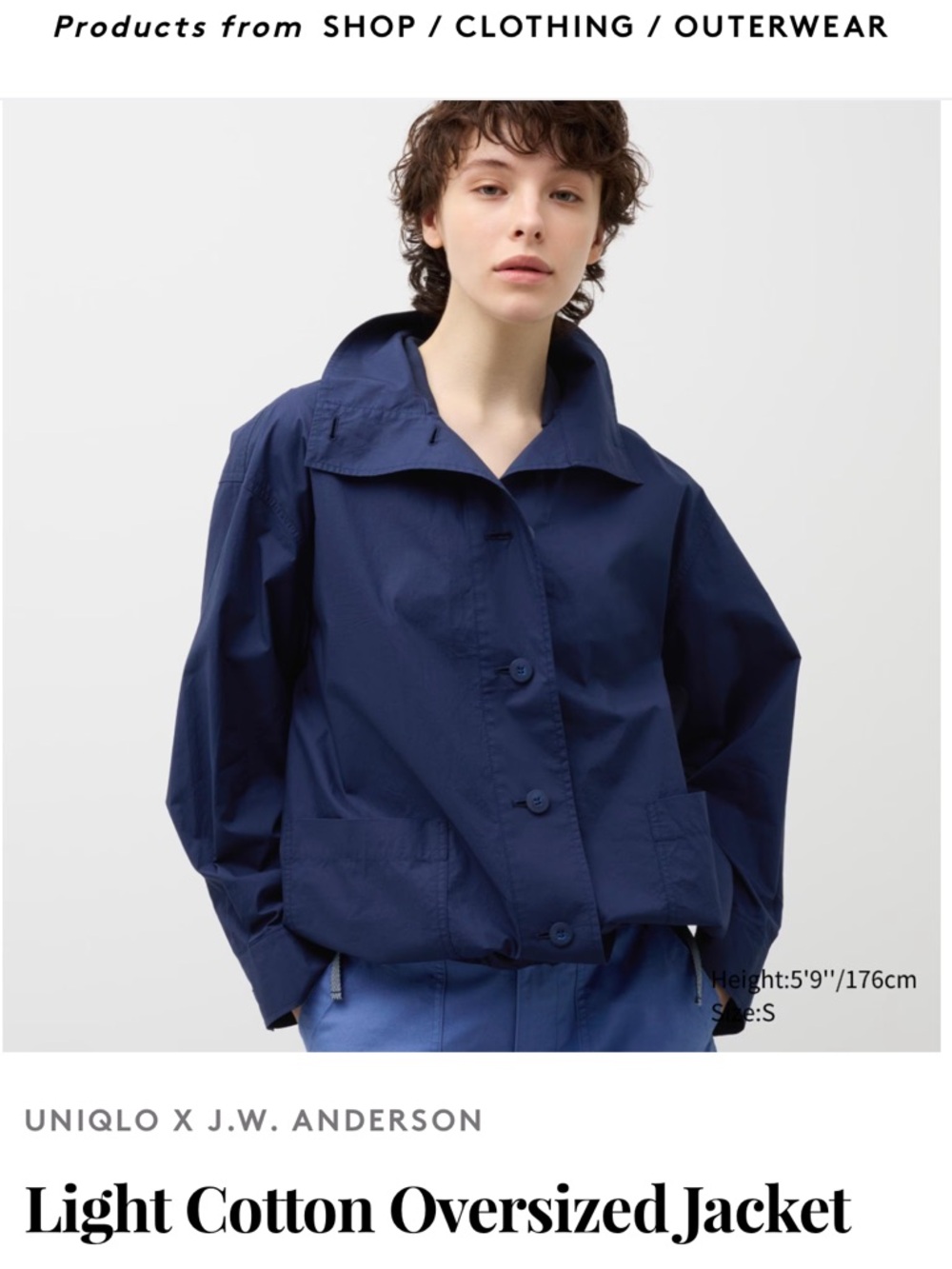 UNIQLO X J.W. ANDERSON
Light Cotton Oversized Jacket